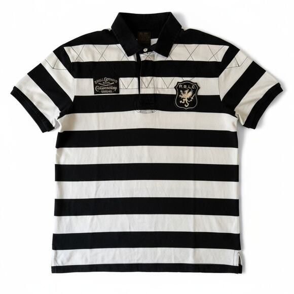Vintage Y2K Polo Ralph Lauren PRLC Team Pony Crest Heritage Striped Rugby XL - Picture 1 of 10
